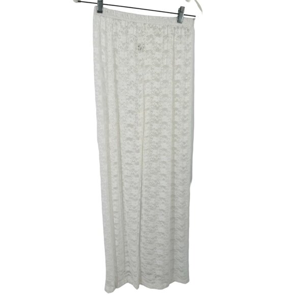 cacelin White Lace pants  Womens Size small Elastic Waist cover up - Picture 1 of 12